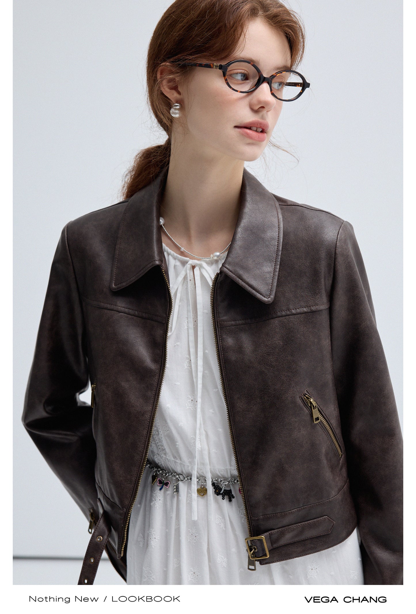 Faux Leather Vintage Vibe Short Moto Jacket