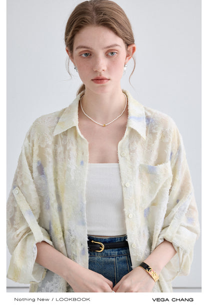 Tactile Textured Jacquard Gradient Shirt