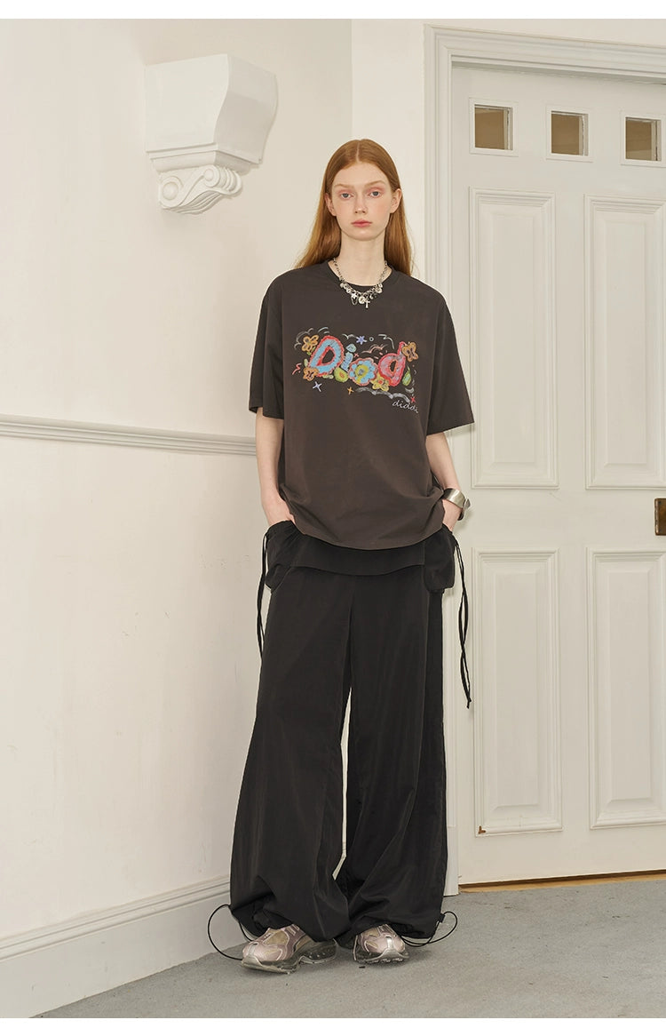 Colorful Letter Print T-Shirt In Oversized And Fitted Shapes