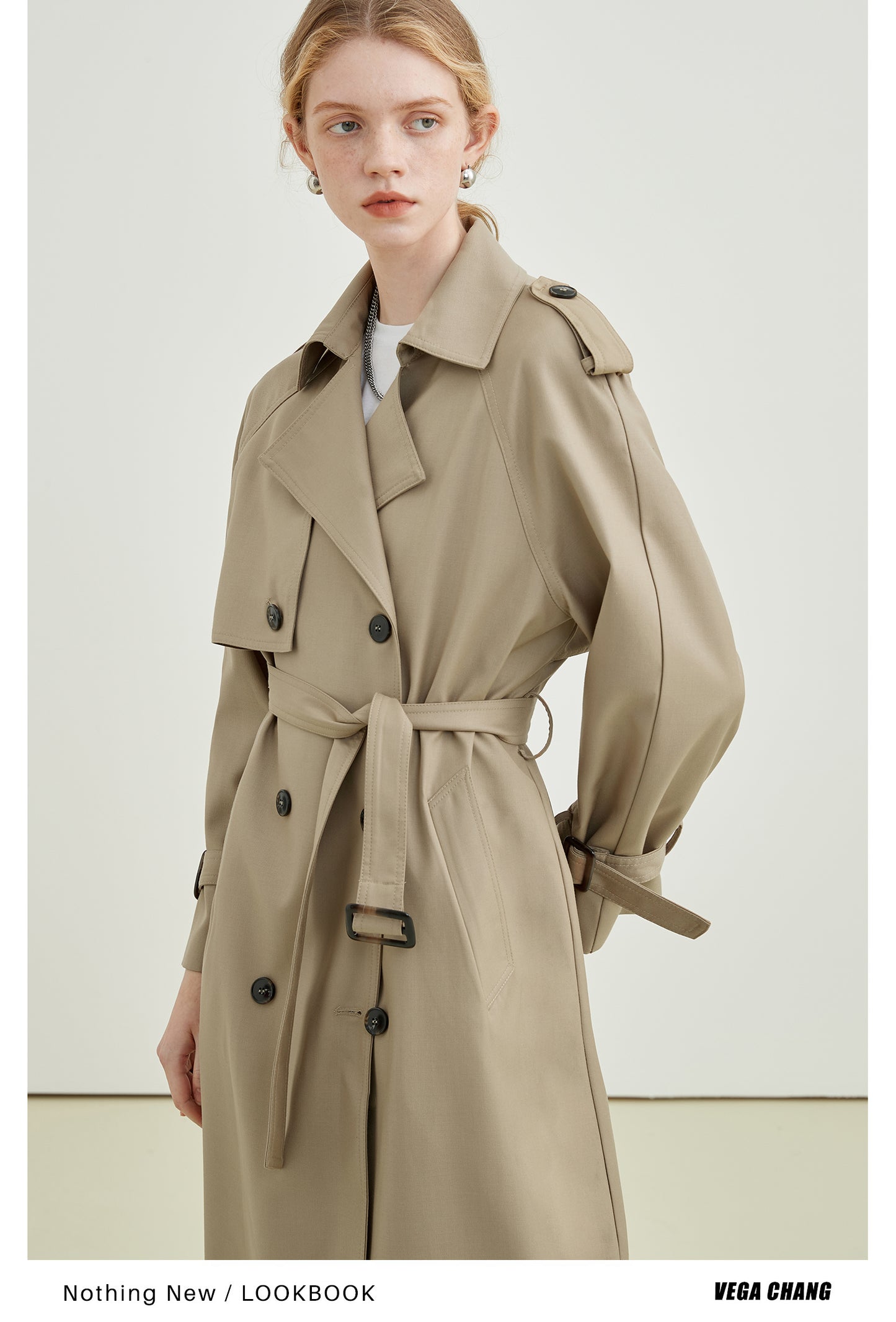 Classic Double-Breasted Midi Trench Coat