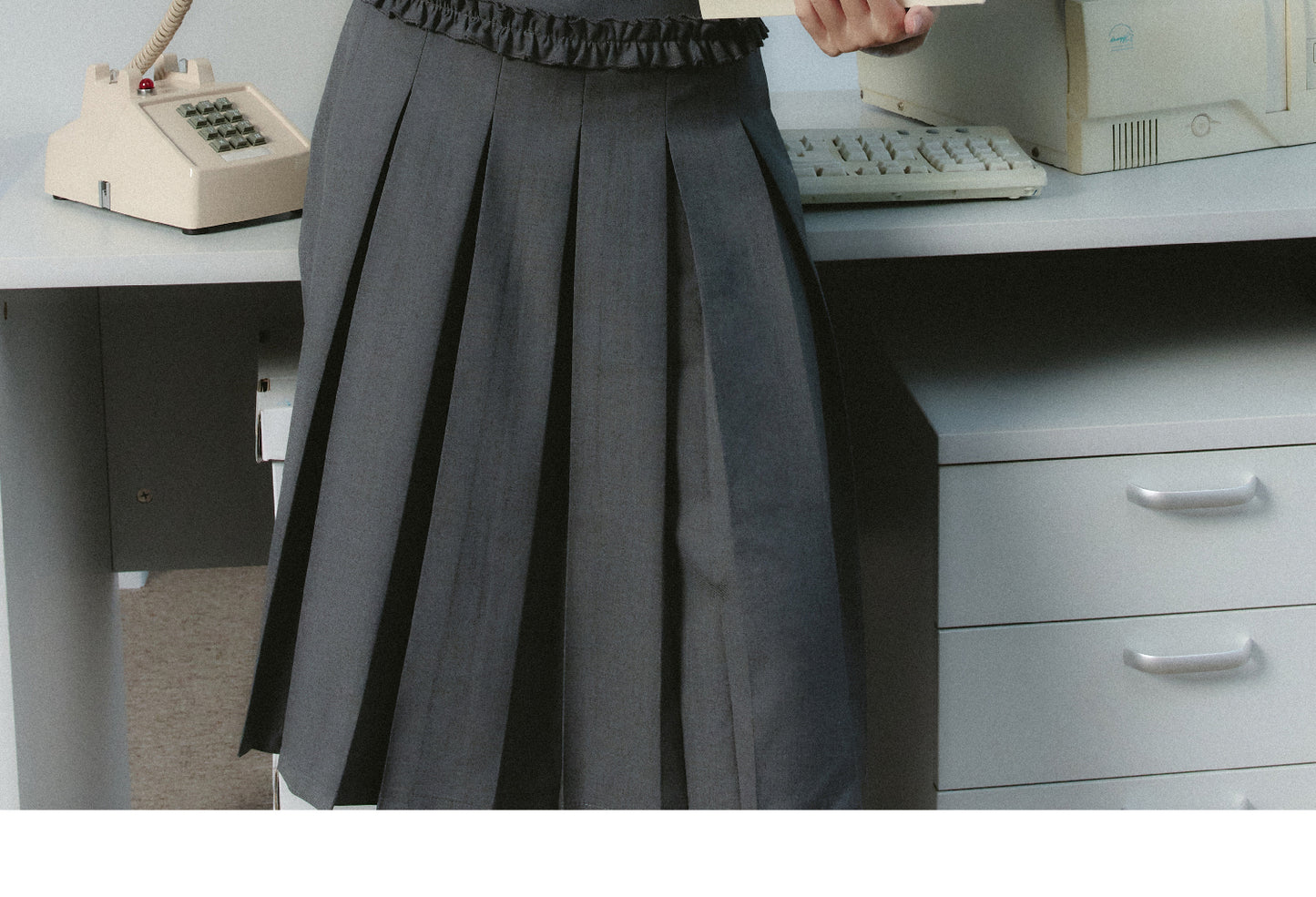 College Style Suit Shirt, Blazer, And Skirt