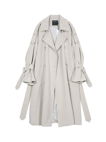 Classic Belted Double Breasted Midi Trench Coat