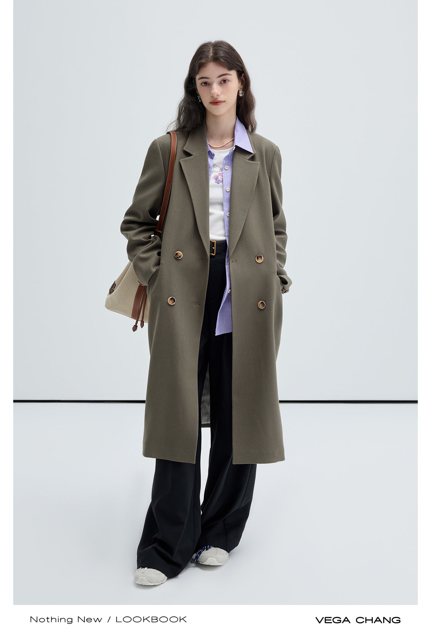 Double Breasted Long Blazer Coat