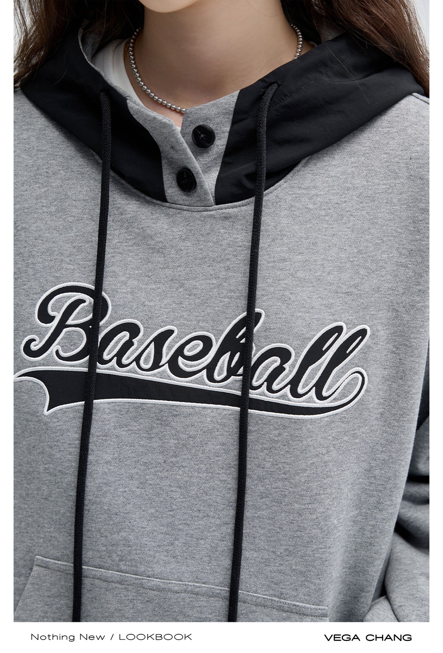 Casual Loose Fit Contrast Baseball Hoodie