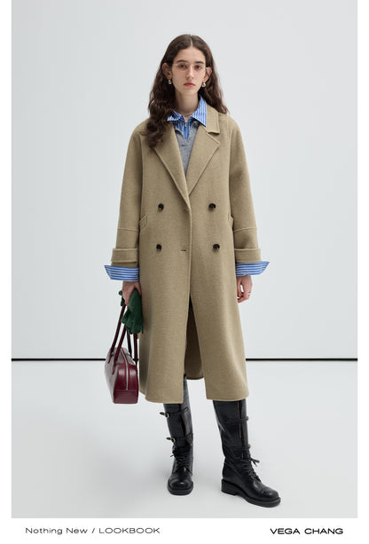 Classic Double-Breasted Woolen Coat