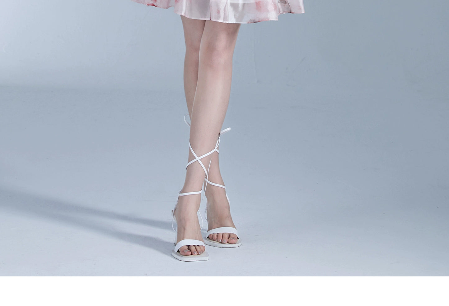 Rose Print Puff Sleeve Ruffled Glossy Chiffon Dress