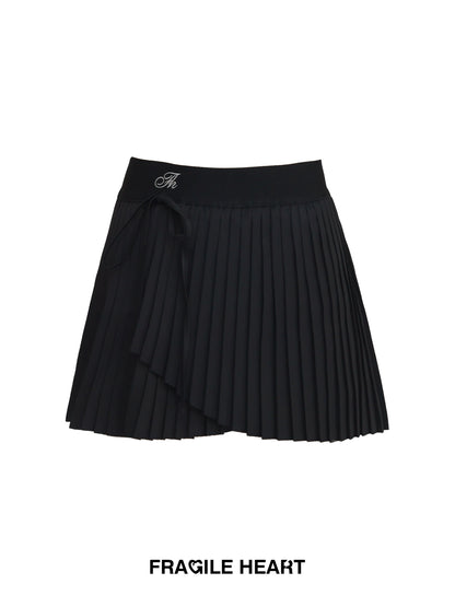 Accordion Pleated Wrap-Style Short Casual Tennis Skirt