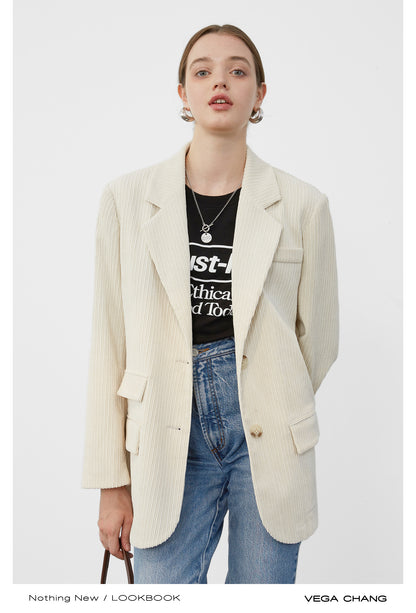 Classic Corduroy Single Breasted Blazer