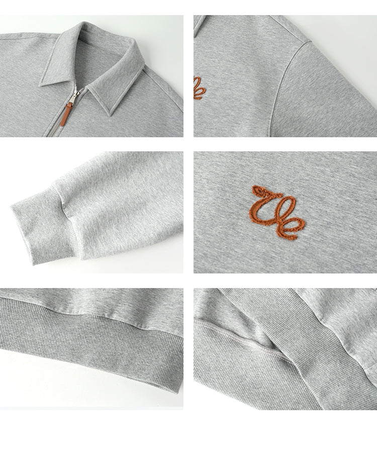 Zip Up Sweatshirt With Small Patch