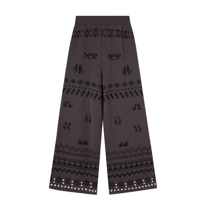 Fair Isle Knit Trousers With Playful Pattern