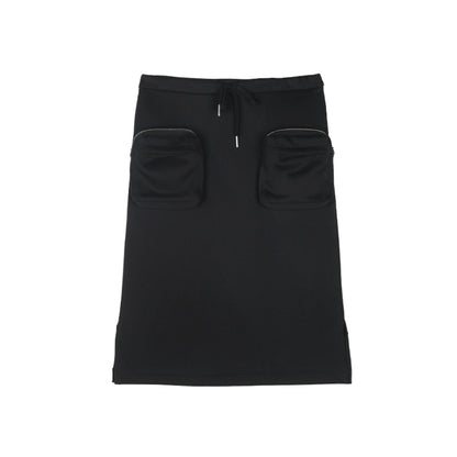 Low Rise Zip Pocket Midi Skirt, Inner Shorts