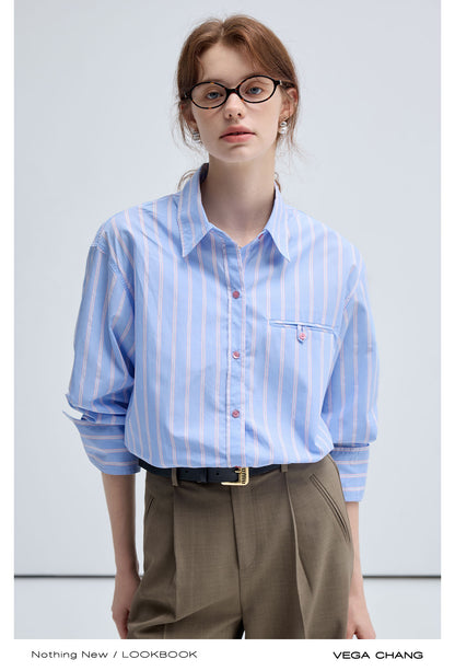 Classic Crisp Striped Cotton Shirt