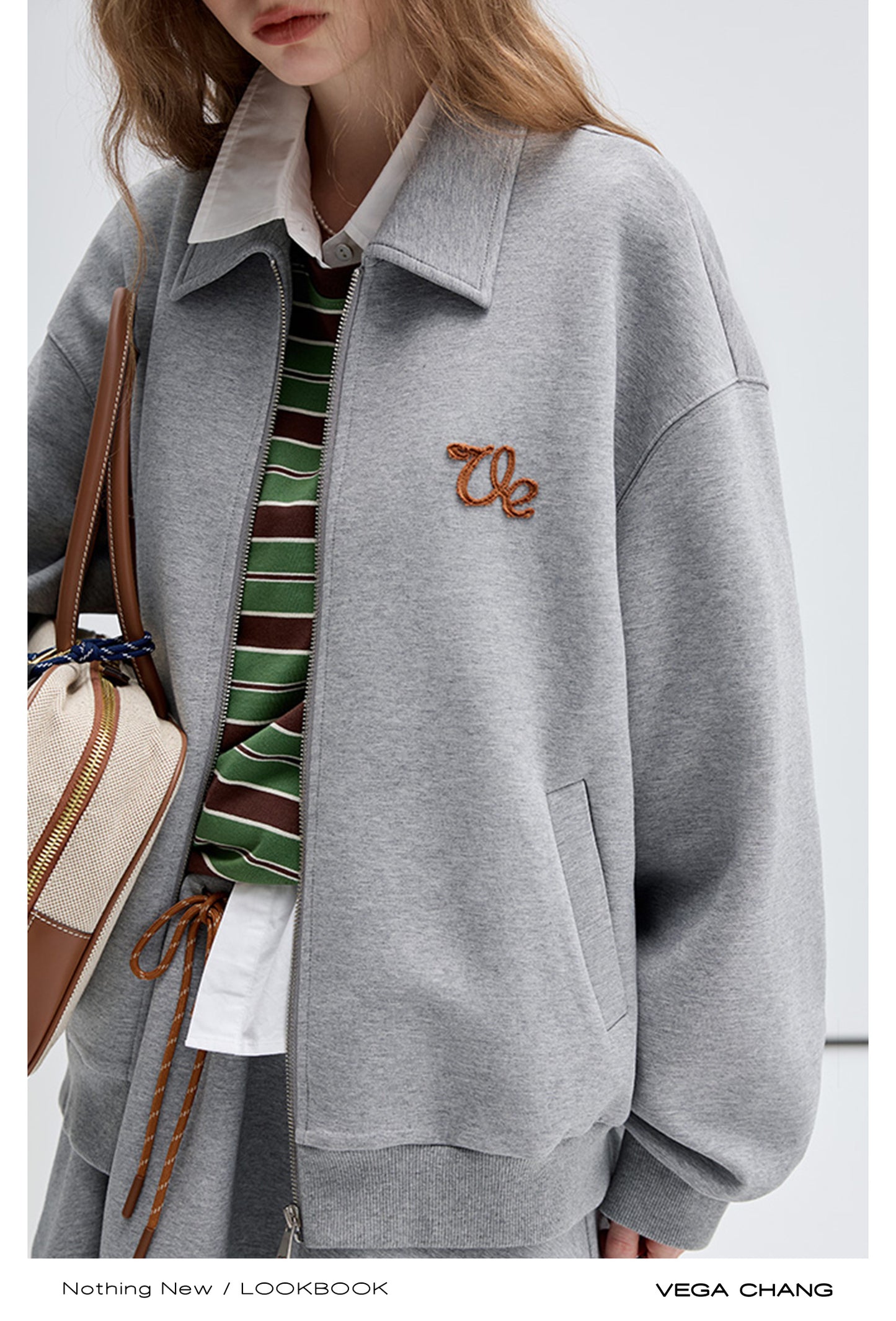 Zip Up Sweatshirt With Small Patch