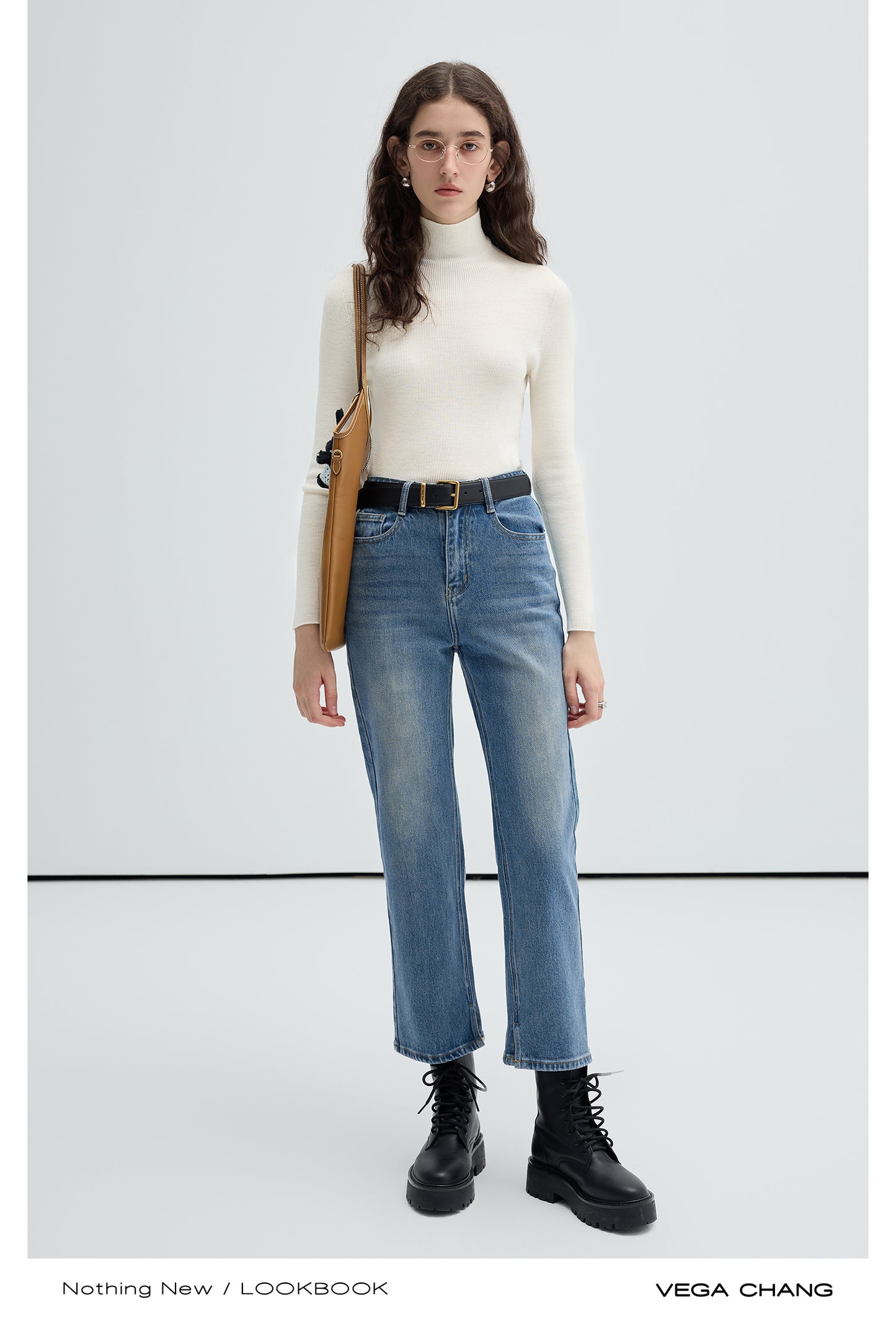 High Waist Slim-Fit Straight-Leg Cropped Jeans