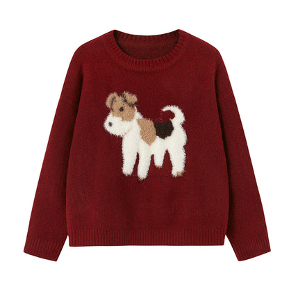 Soft Jacquard Puppy Sweater & Panda Knit Cardigan