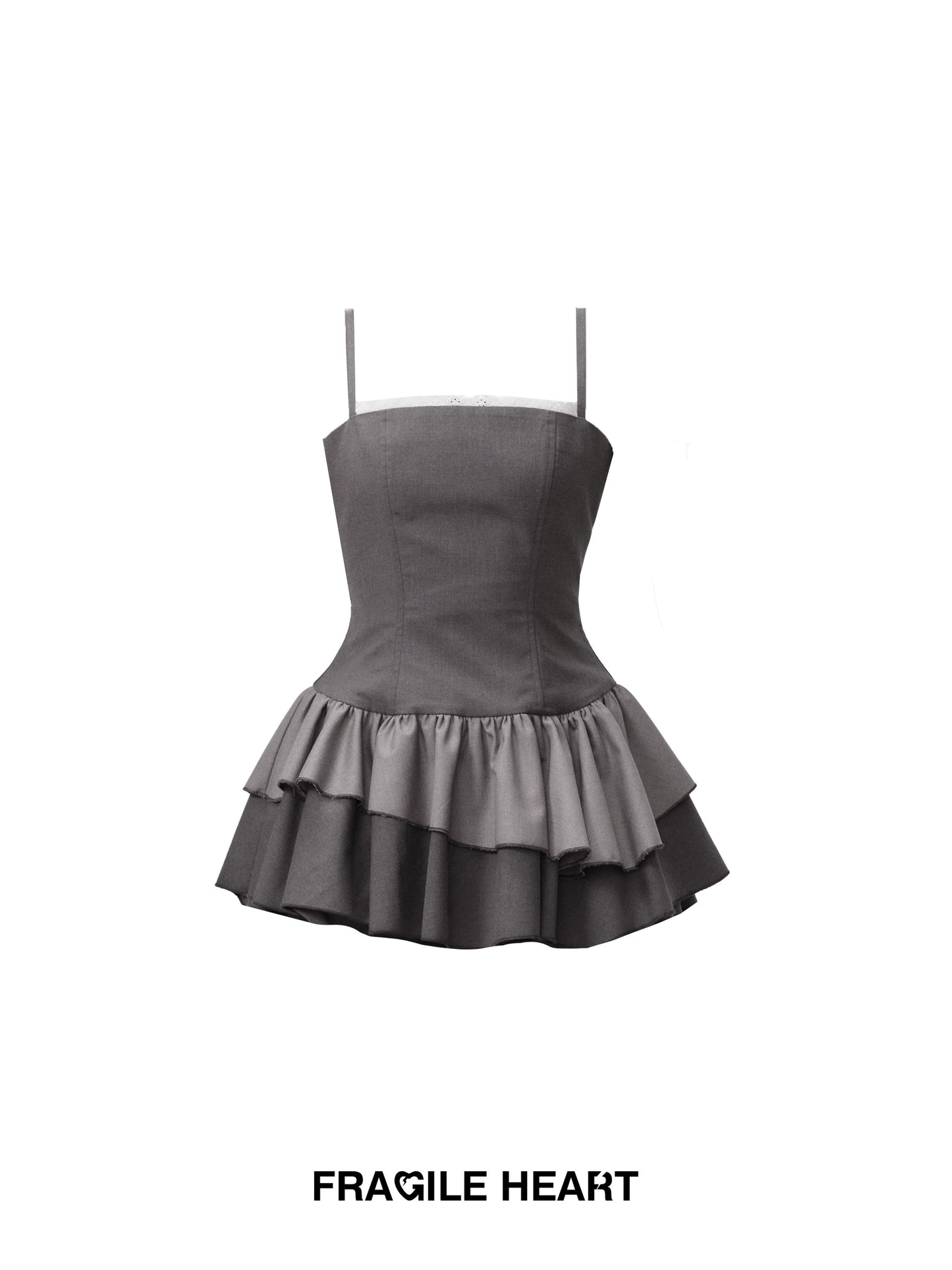 Monotone Tiered Mini Camisole Dress With Inner Shorts