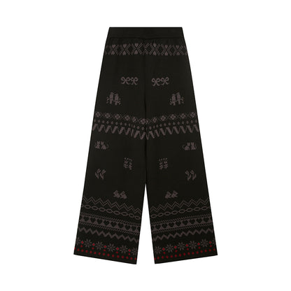 Fair Isle Knit Trousers With Playful Pattern