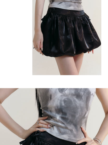 Organza Mini Tutu Skirt With Bowknot Accents