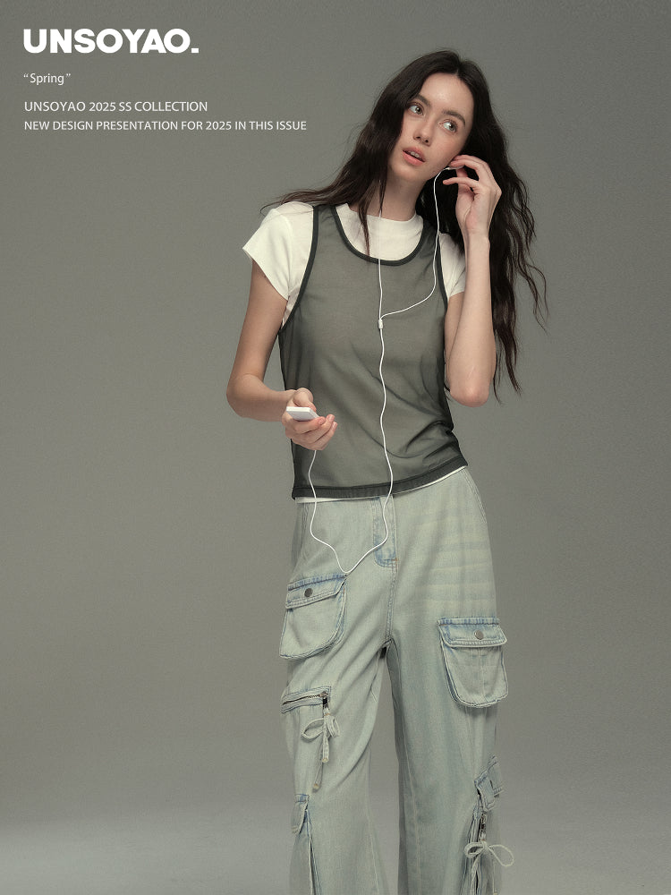 Elastic Mesh Tank Top