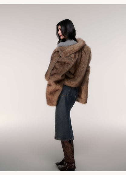 Plush Cropped Faux Fur Jacket