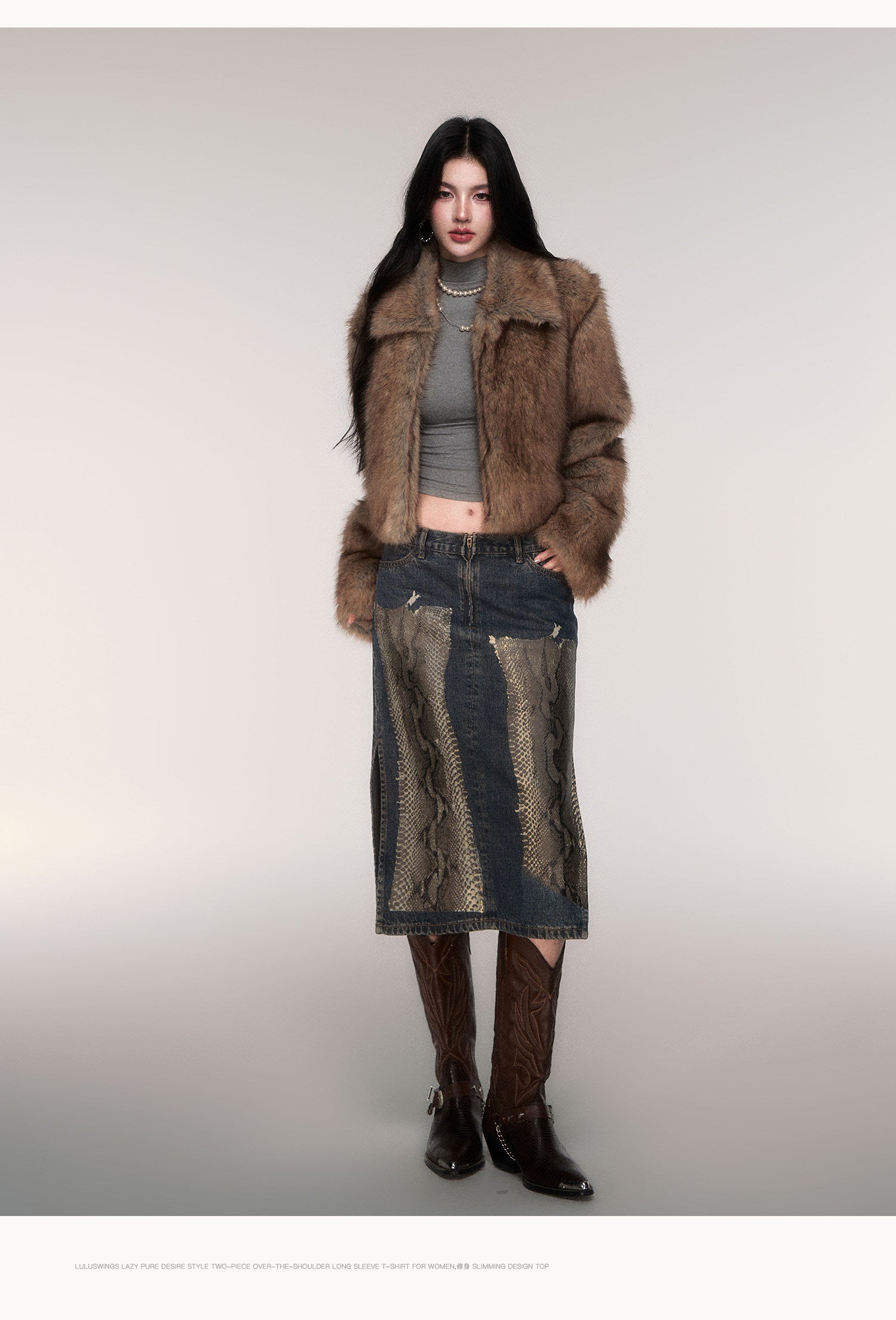 茶 Plush Cropped Faux Fur Jacket – MILL MINORITY