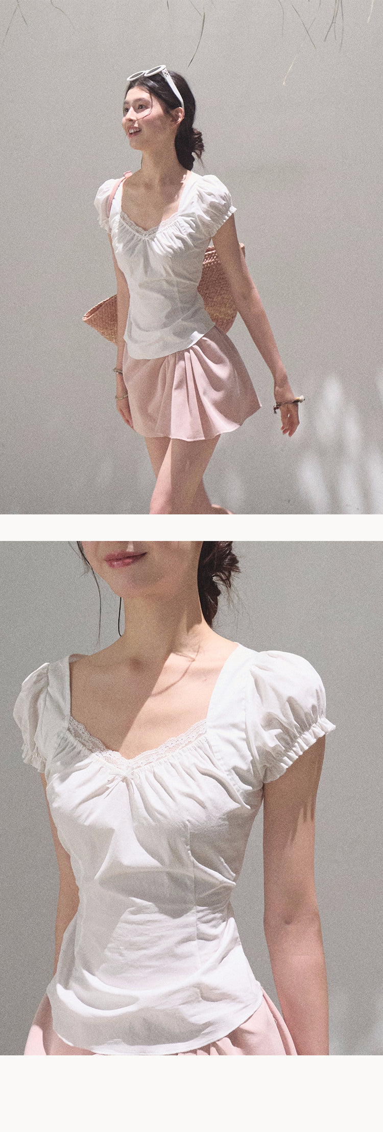 Square Neck Puff-Sleeve Blouse