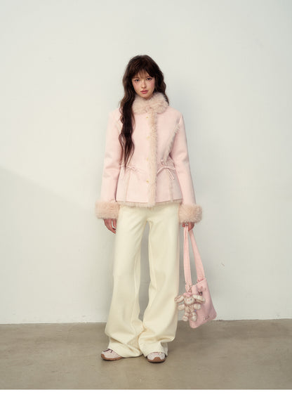Straight-Leg Sweatpants With Shirt Sleeve Tie Belt