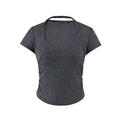 Braided Halter Layered T-Shirt