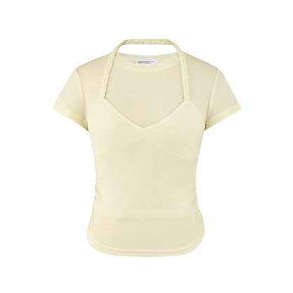 Braided Halter Layered T-Shirt