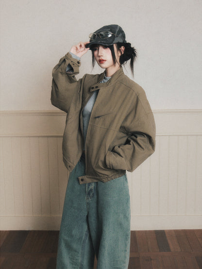 90S Style Quilted Workwear Short Jacket