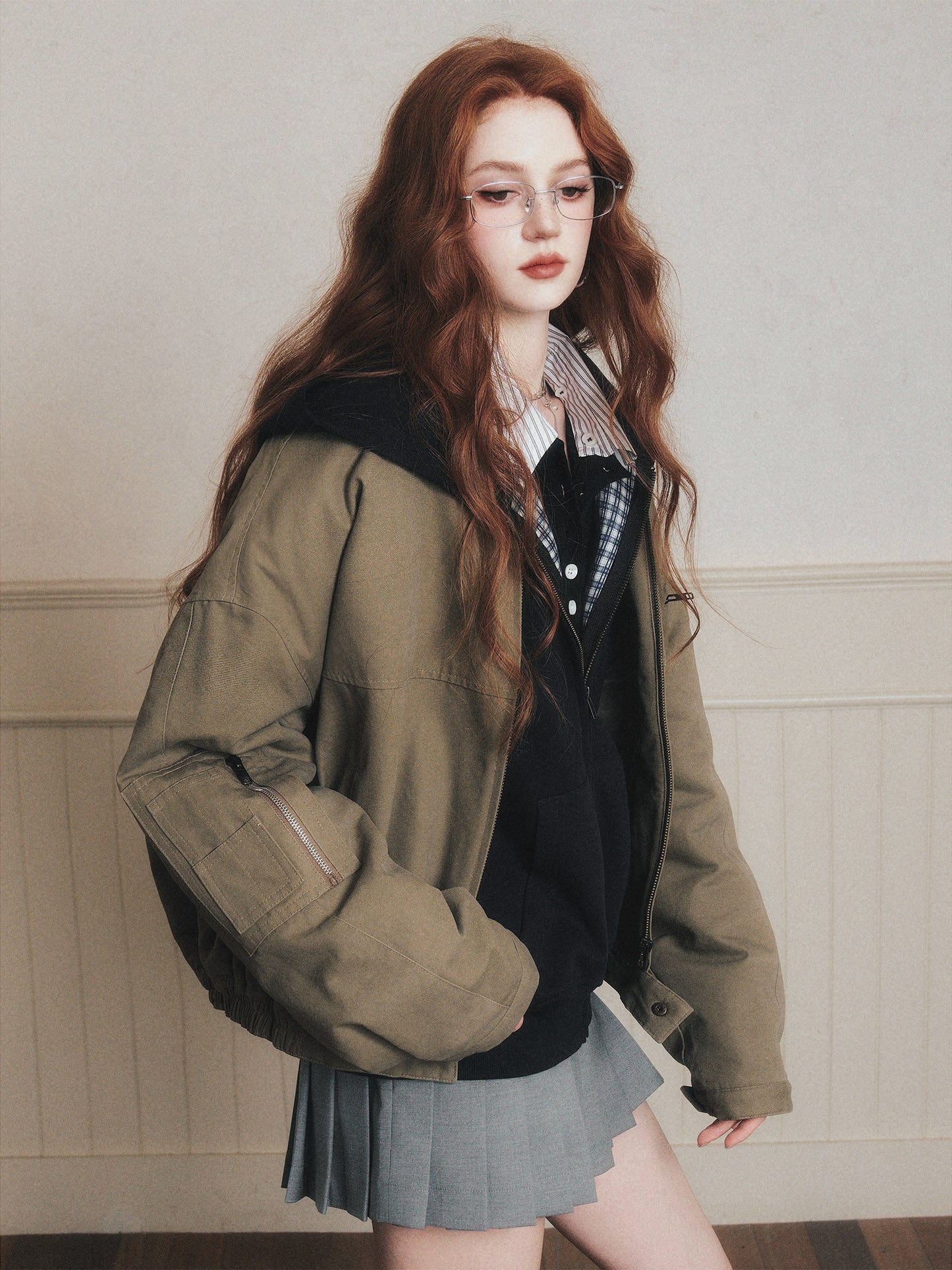 90S Style Quilted Workwear Short Jacket