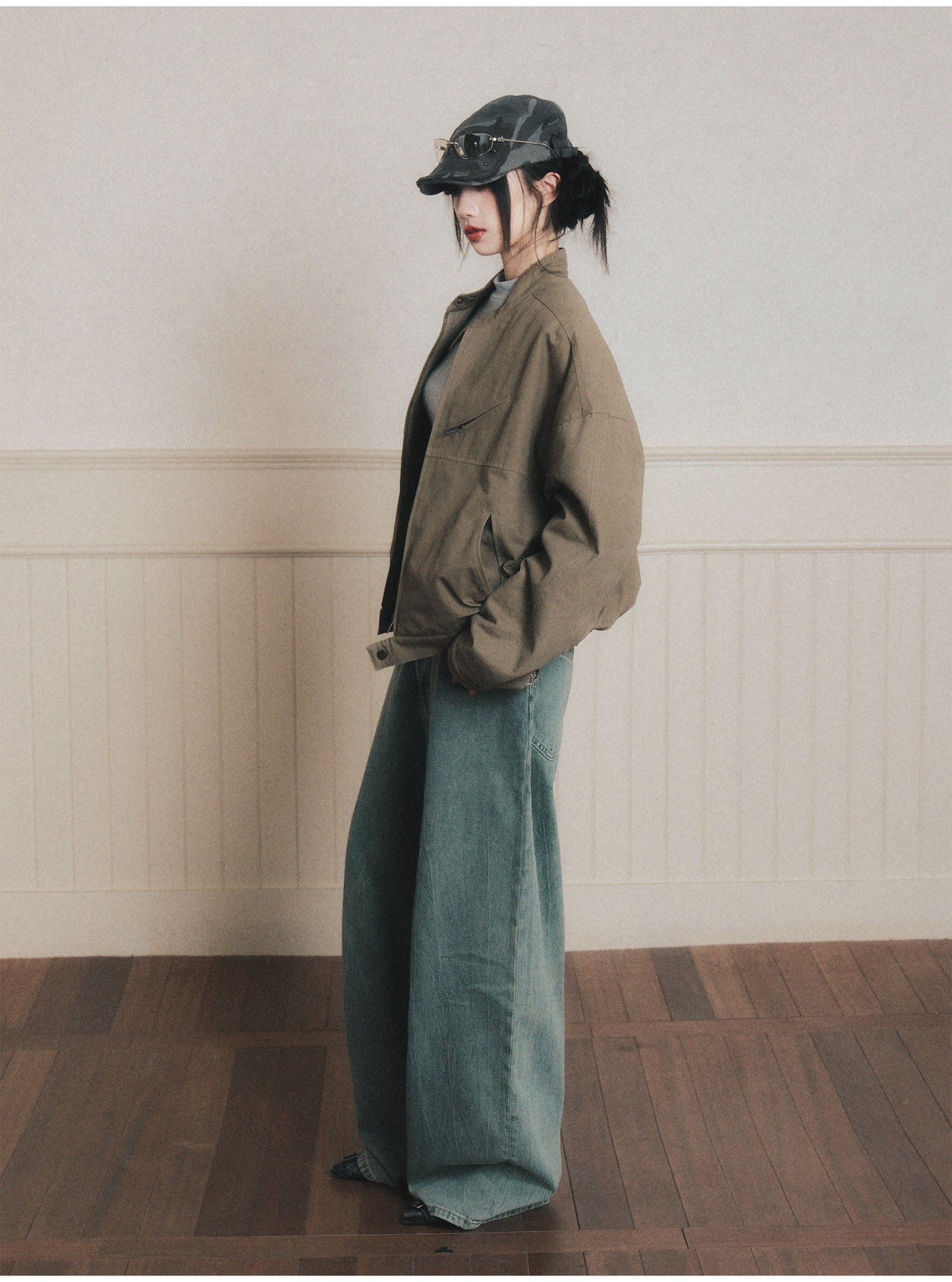 90S Style Quilted Workwear Short Jacket