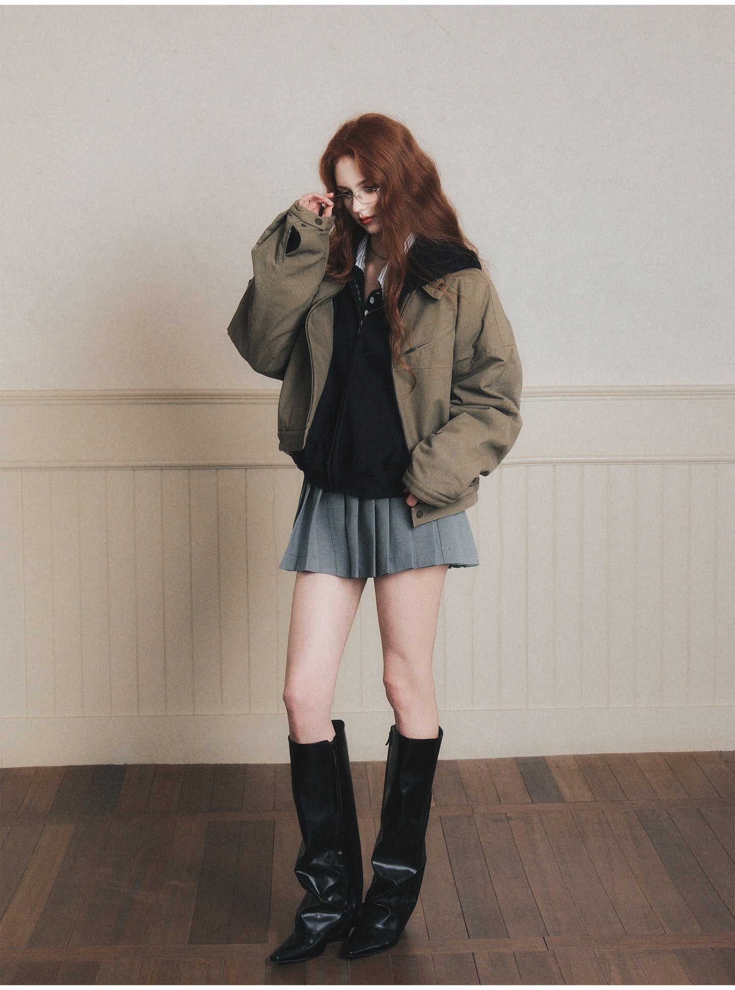 90S Style Quilted Workwear Short Jacket