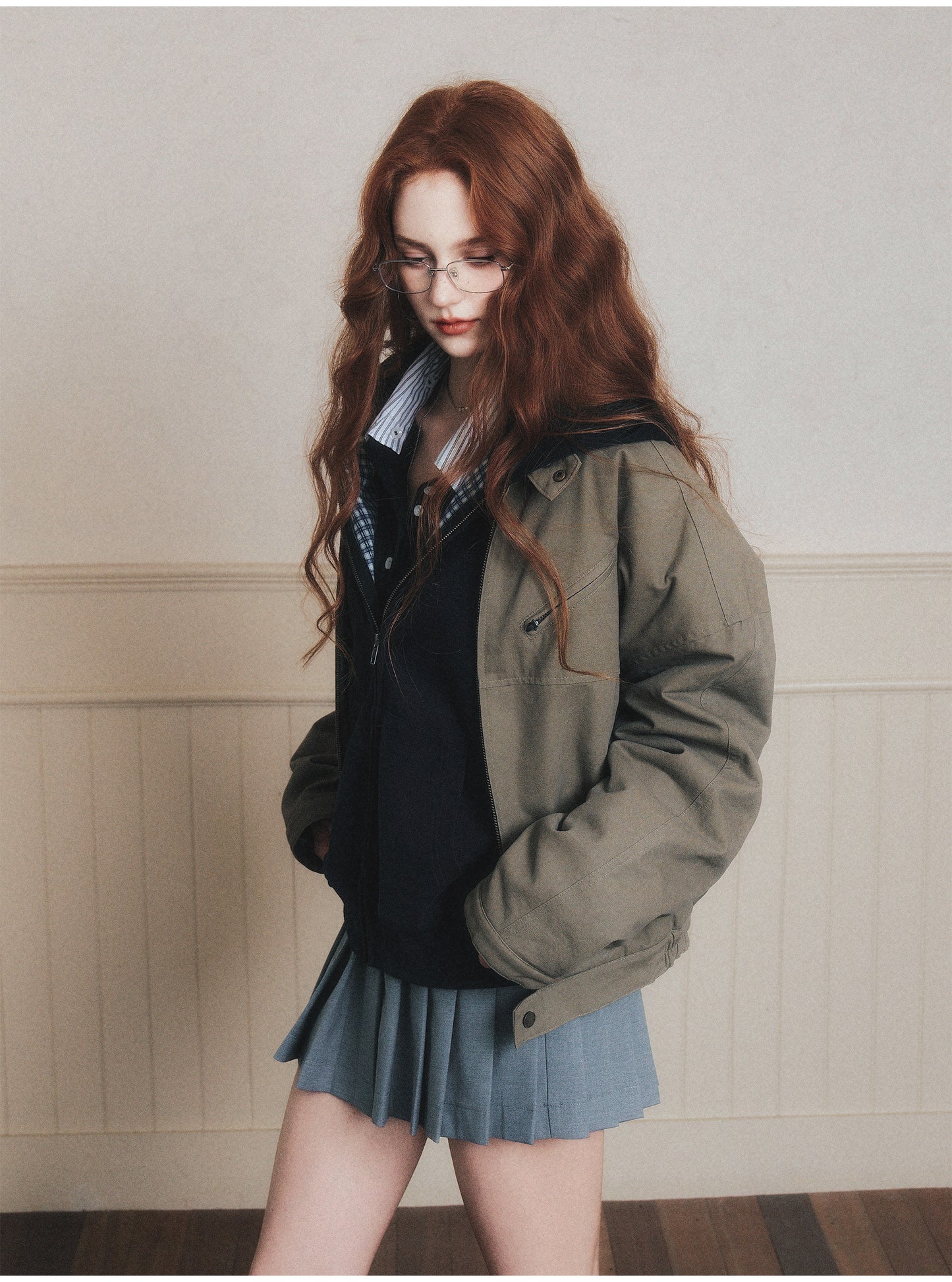 90S Style Quilted Workwear Short Jacket