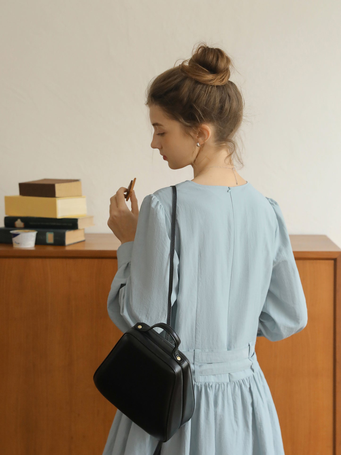 V-Neck Double-Belted Dress