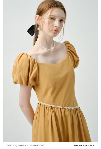 Asymmetric Waist Bubble-Hem Dress