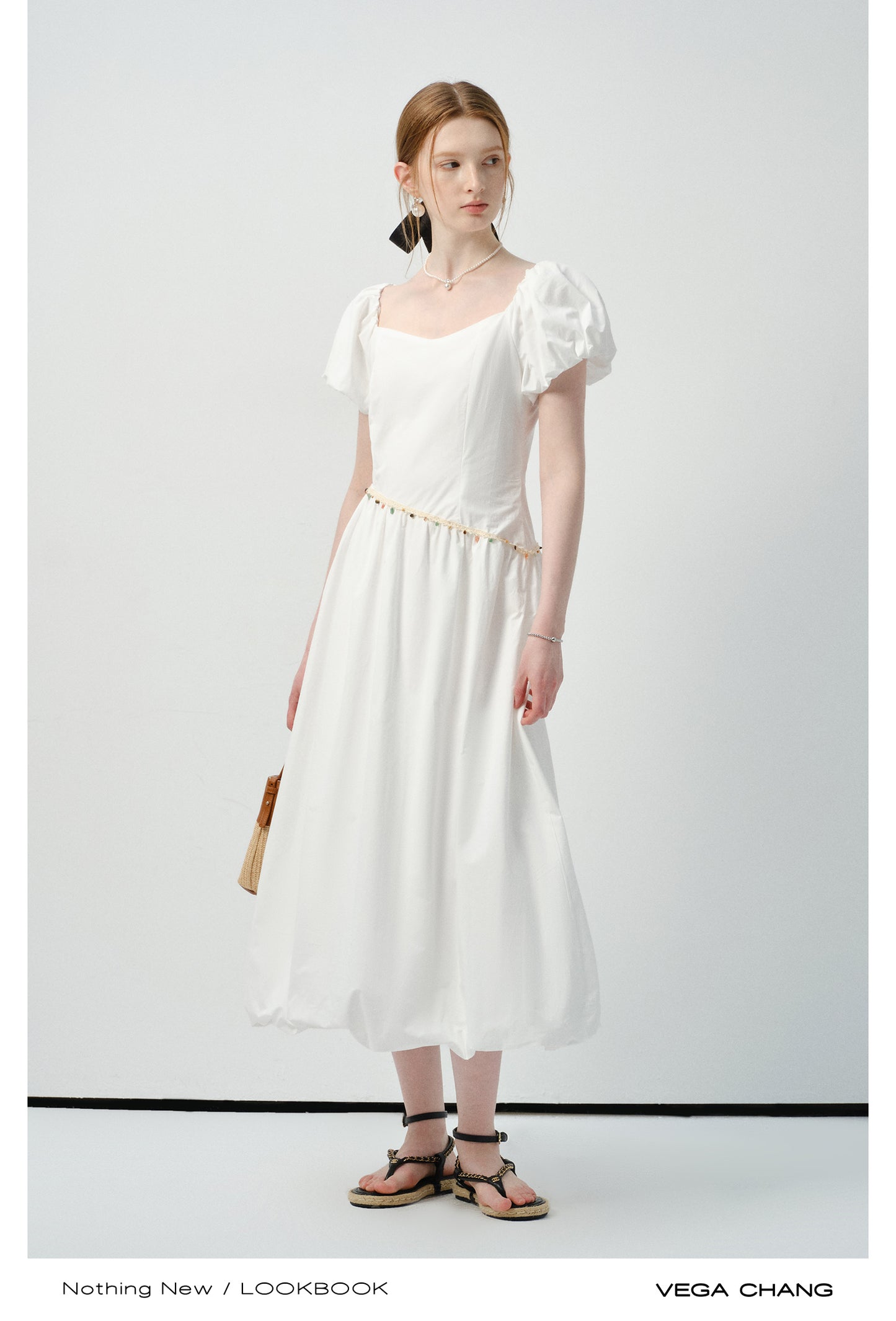 Asymmetric Waist Bubble-Hem Dress