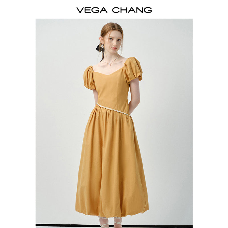 Asymmetric Waist Bubble-Hem Dress