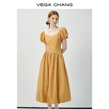 Asymmetric Waist Bubble-Hem Dress