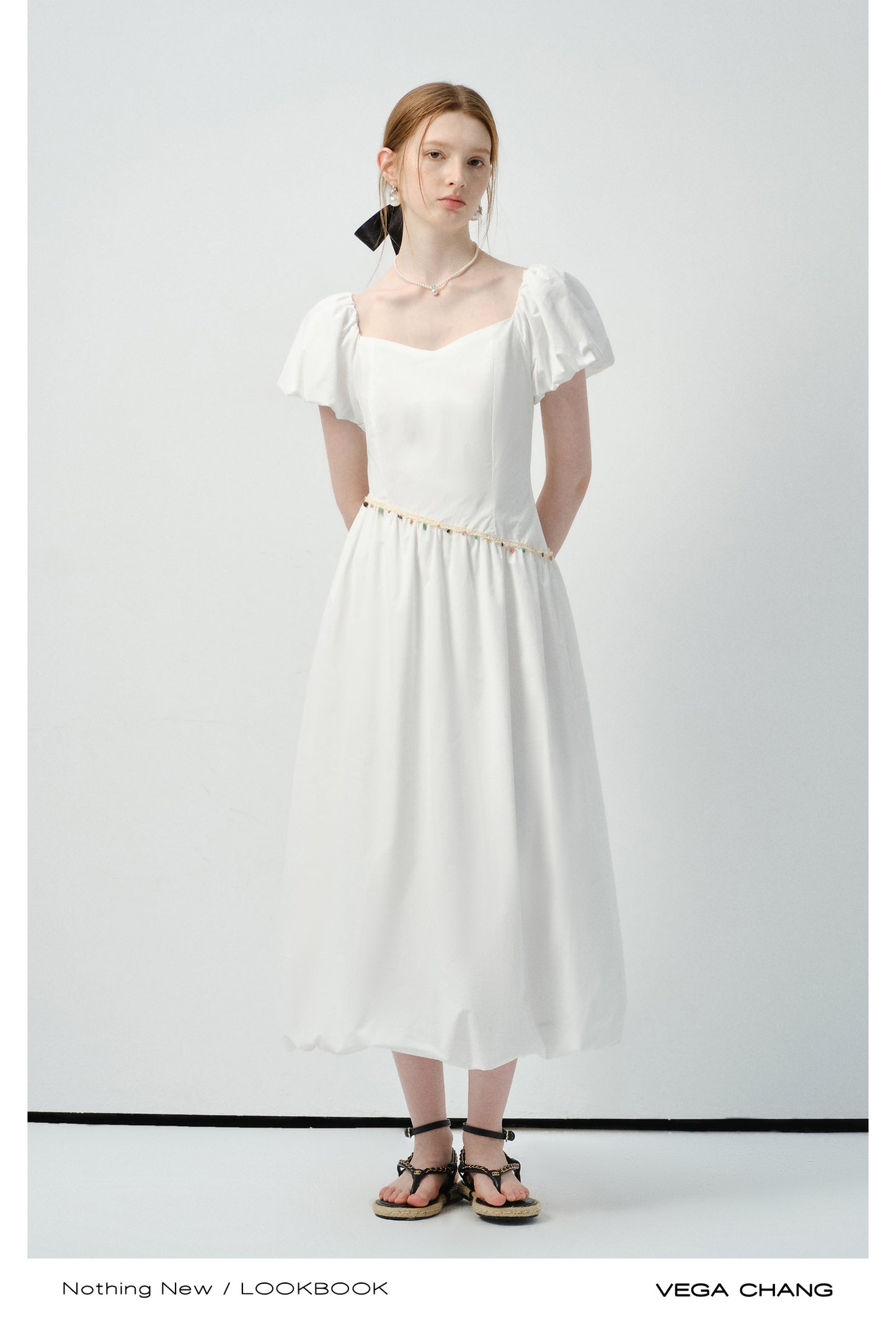 Asymmetric Waist Bubble-Hem Dress