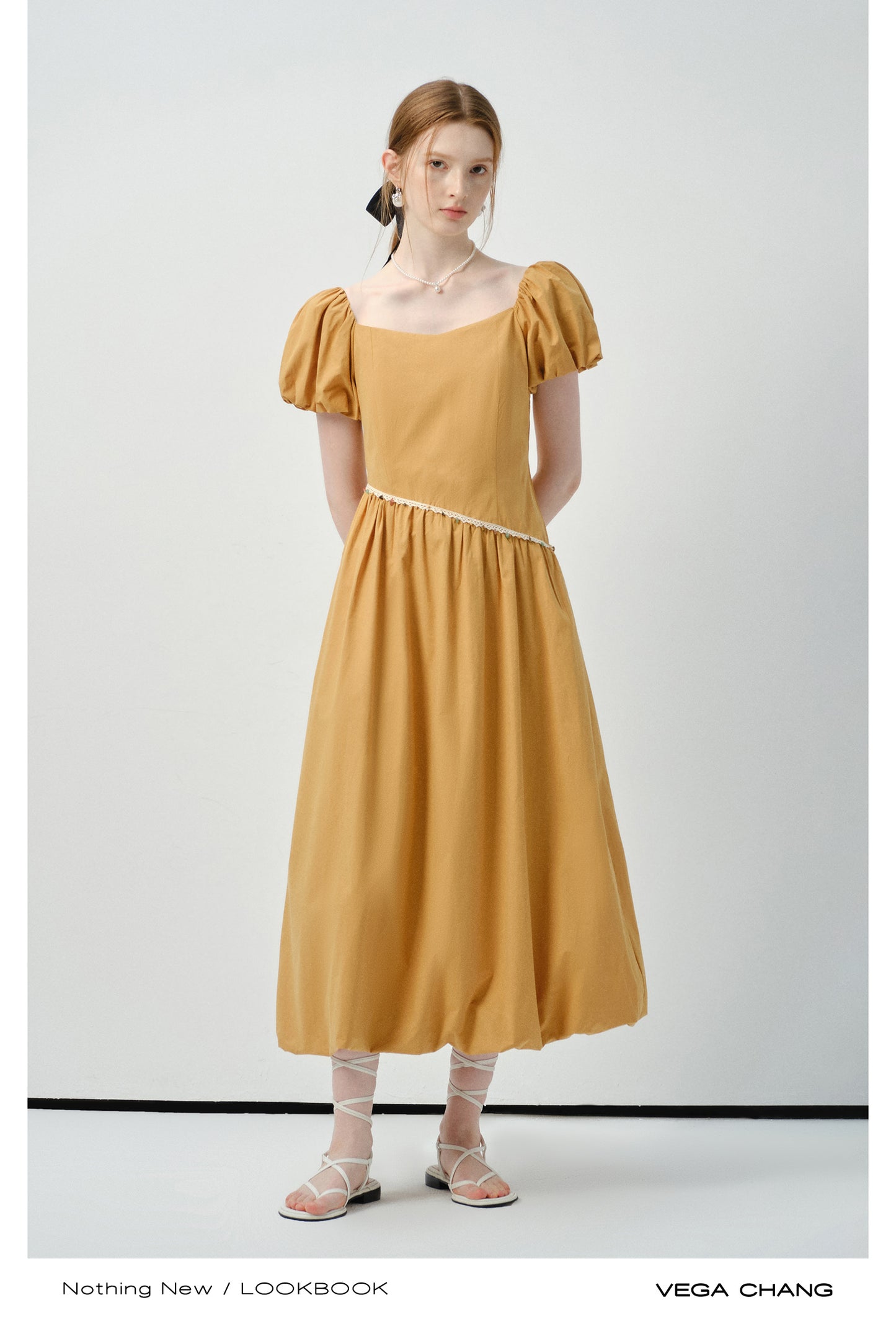 Asymmetric Waist Bubble-Hem Dress