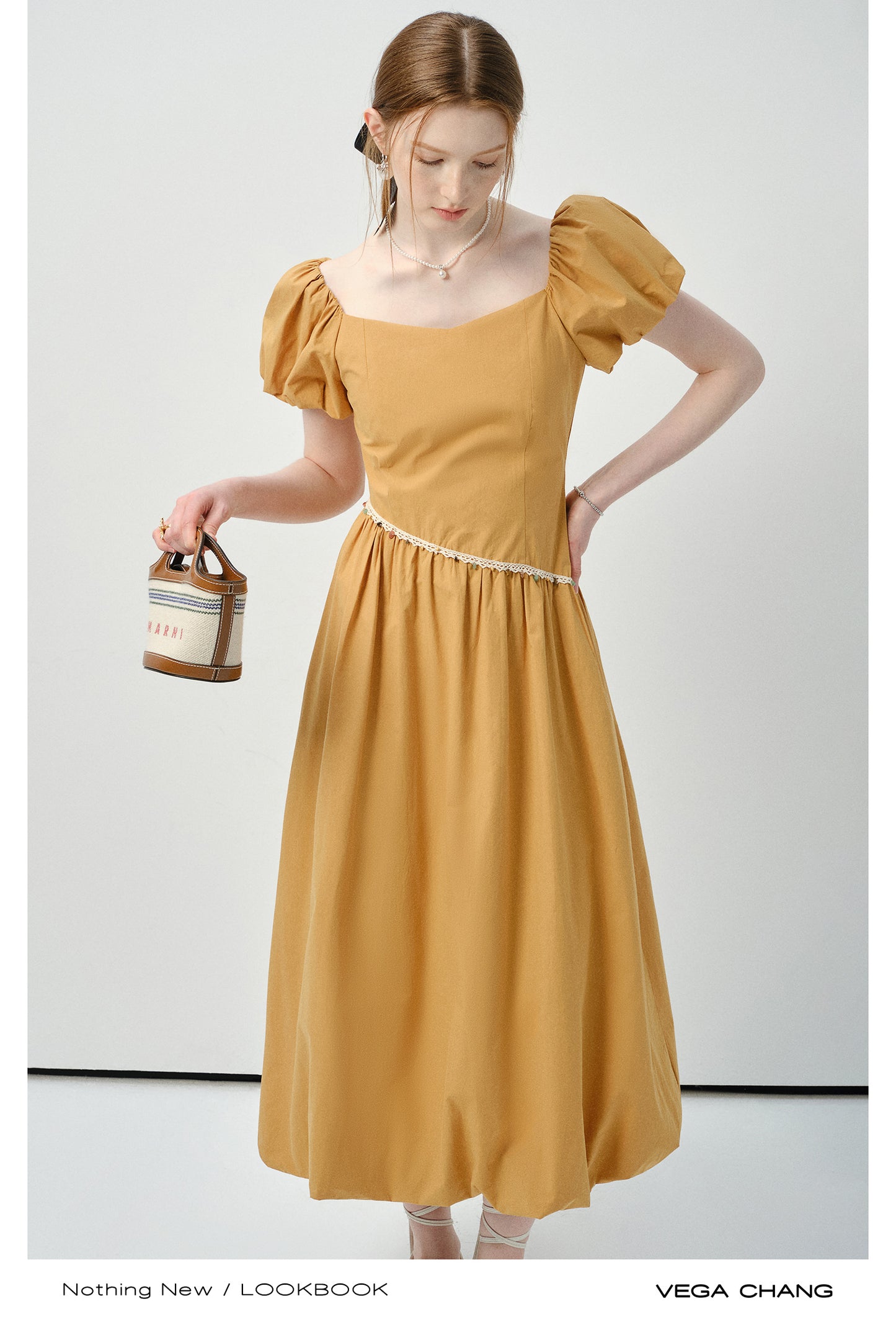 Asymmetric Waist Bubble-Hem Dress