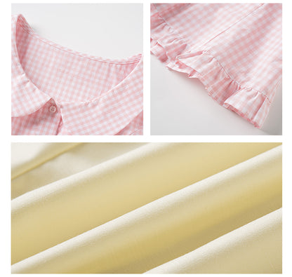 Peter Pan Collar Frilled Hem Blouse