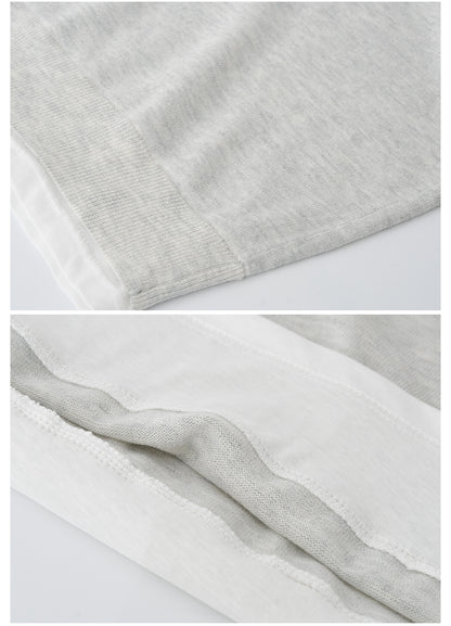 Cotton Blend Half-Zip Polo Collar Knit Top