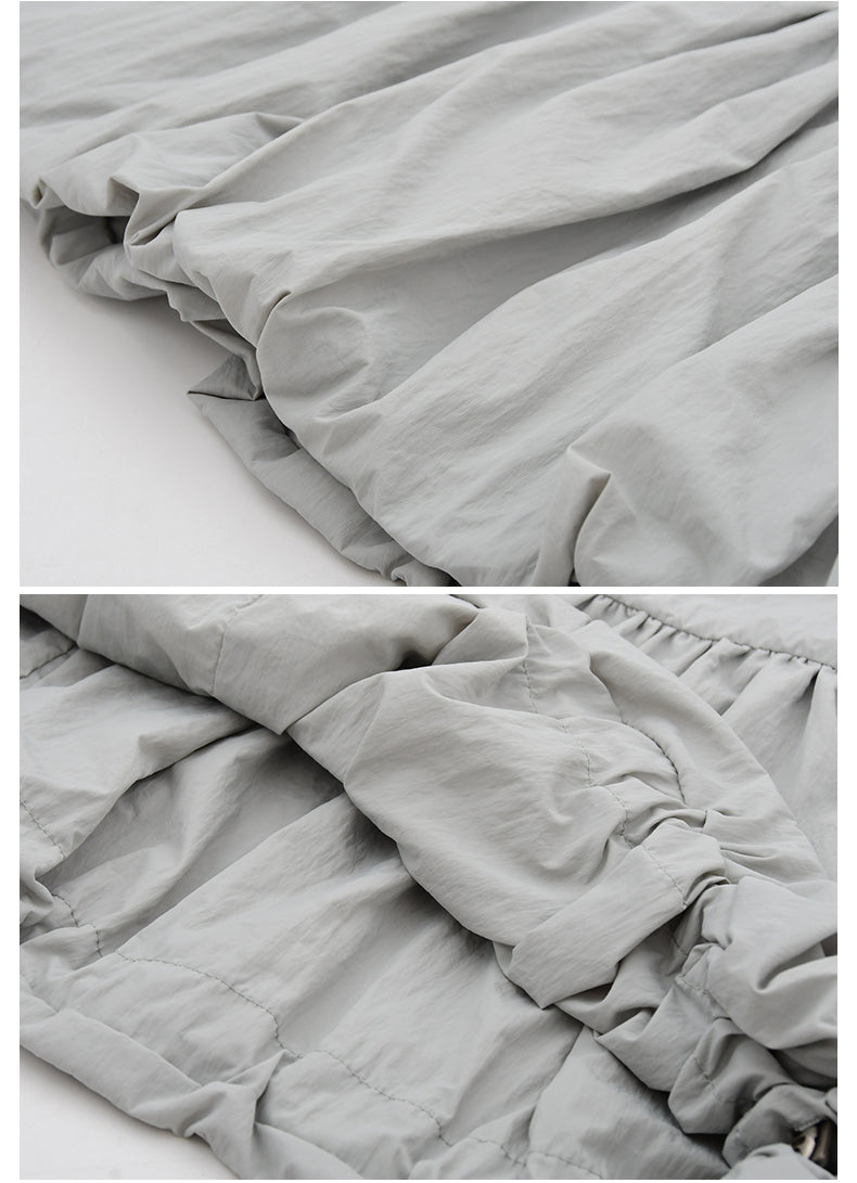Bubble Dress With Drawstring Ruched Neckline