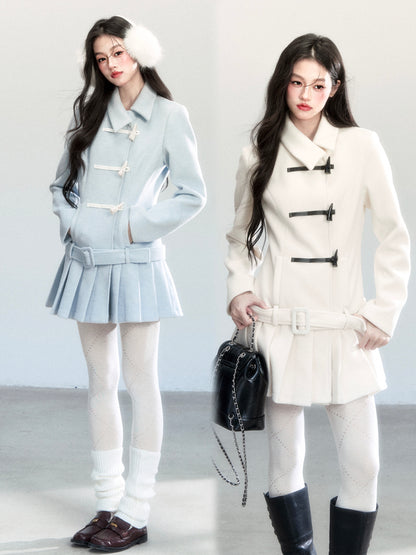 Asymmetric Dress-Style Coat With Toggle Closure