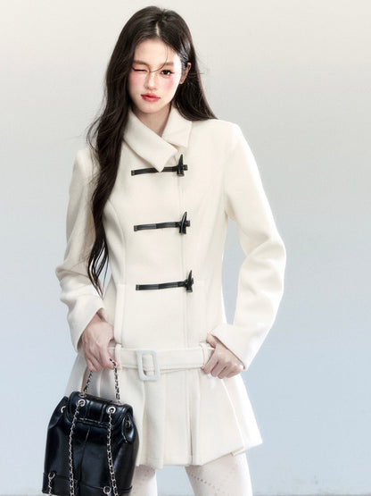 Asymmetric Dress-Style Coat With Toggle Closure
