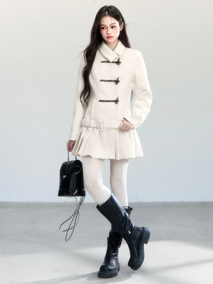 Asymmetric Dress-Style Coat With Toggle Closure