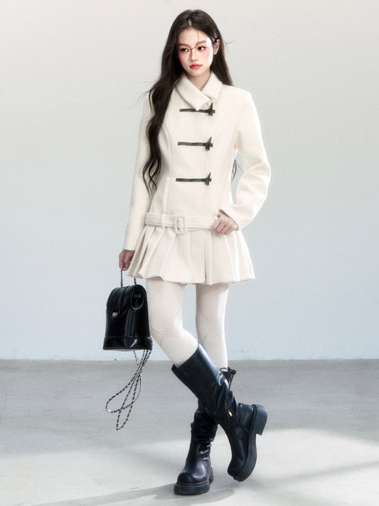 Asymmetric Dress-Style Coat With Toggle Closure