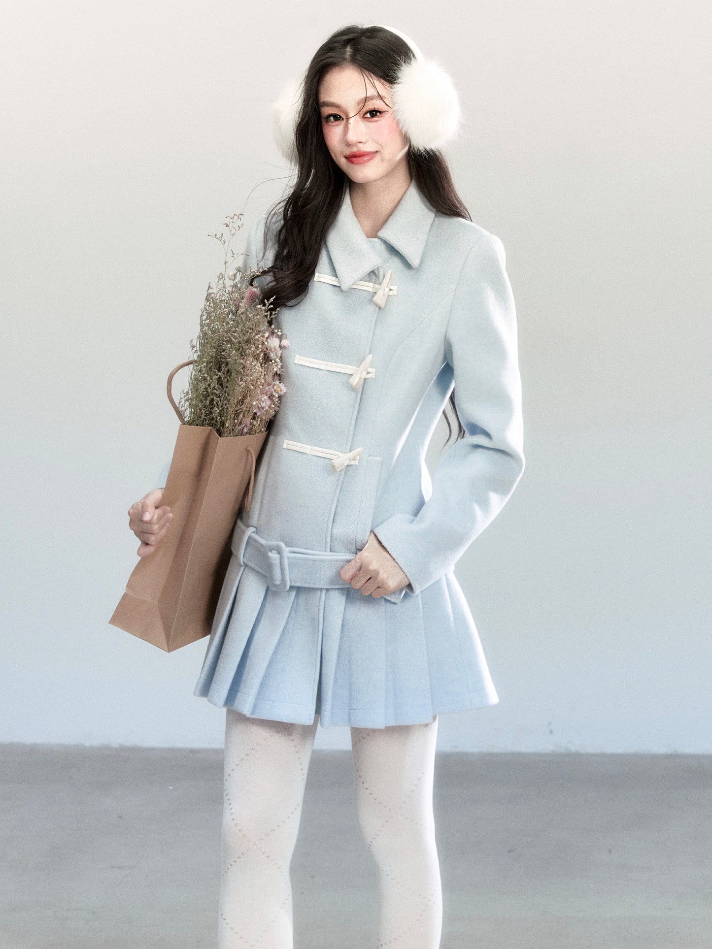 Asymmetric Dress-Style Coat With Toggle Closure